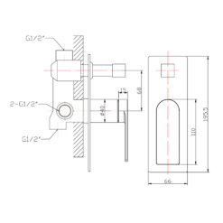 Alternative view of Espresso Shower Mixer with Diverter Brushed Nickel