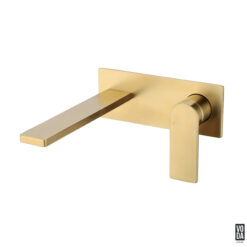 Espresso Wall Basin/Bath Set Brushed Gold