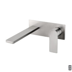 Espresso Wall Basin/Bath Set Brushed Nickel