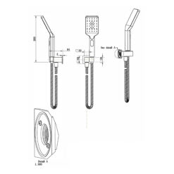 Alternative view of Espresso Hand Shower on Bracket Brushed Gold