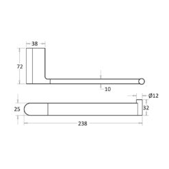 Alternative view of Espresso Hand Towel Bar Brushed Gold