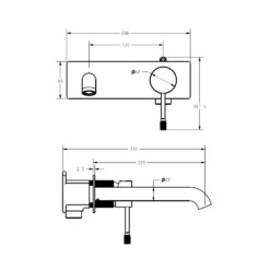 Alternative view of Emerald Wall Basin/Bath Set Single Back Plate - Trim Kit Only Gun Metal