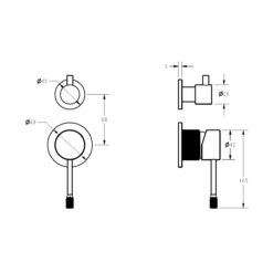 Alternative view of Emerald Shower Mixer with Diverter Separate Plates - Trim Kit Only Gun Metal