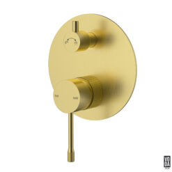 Emerald Shower Mixer with Diverter Single Plate - Trim Kit Only Brushed Gold