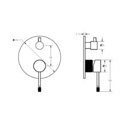 Alternative view of Emerald Shower Mixer with Diverter Single Plate Set Matte Black