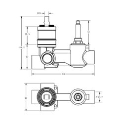 Alternative view of Emerald Shower Mixer with Diverter Body Only