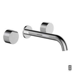 Tara 3 Piece Wall Basin/Bath Set with Ceramic Spindles Chrome
