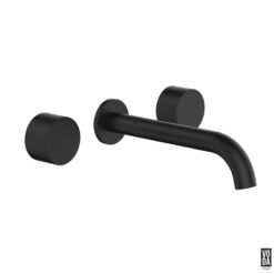 Tara 3 Piece Wall Basin/Bath Set with Ceramic Spindles Matte Black