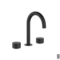 Tara 3 Piece Basin/Bath Set with Ceramic Spindles Matte Black