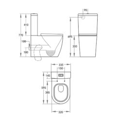Alternative view of Ovia Junior Rimless Back to Wall Toilet Suite Gloss White