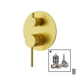 Pure Shower Mixer with Diverter Set Brushed Gold