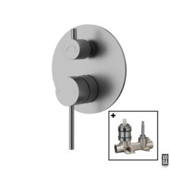 Pure Shower Mixer with Diverter Set Brushed Nickel