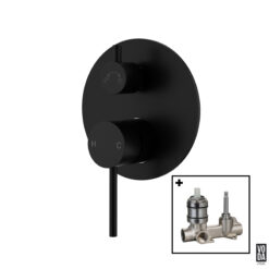 Pure Shower Mixer with Diverter Set Matte Black