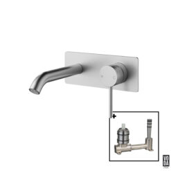 Pure Wall Basin/Bath Single Back Plate Set Brushed Nickel