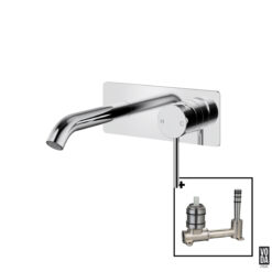Pure Wall Basin/Bath Single Back Plate Set Chrome