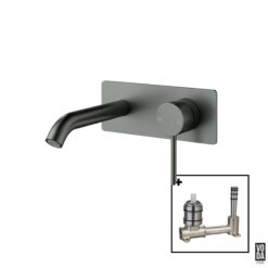 Pure Wall Basin/Bath Single Back Plate Set Gun Metal