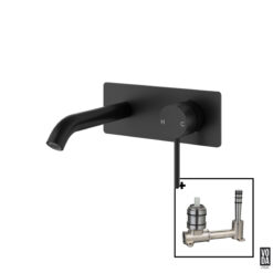 Pure Wall Basin/Bath Single Back Plate Set Matte Black