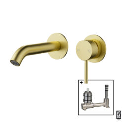 Pure Wall Basin/Bath Separate Back Plate Set Brushed Gold