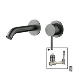 Pure Wall Basin/Bath Separate Back Plate Set Gun Metal