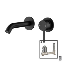 Pure Wall Basin/Bath Separate Back Plate Set Matte Black