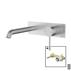 Emerald Wall Basin/Bath Set Single Back Plate Set Brushed Nickel