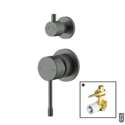 Emerald Shower Mixer with Diverter Separate Plates Set Gun Metal
