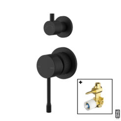 Emerald Shower Mixer with Diverter Separate Plates Set Matte Black