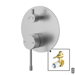 Emerald Shower Mixer with Diverter Single Plate Set Brushed Nickel