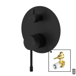 Emerald Shower Mixer with Diverter Single Plate Set Matte Black