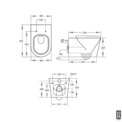Alternative view of Osaze Rimless Wall Hung Pan Gloss White
