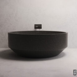 1500mm Eden Round Freestanding Bath Black