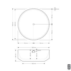Alternative view of 1500mm Eden Round Freestanding Bath Grey