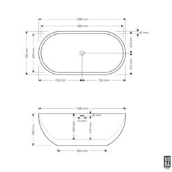 Alternative view of 1500mm Honey Freestanding Bath White
