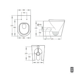Alternative view of Osaze Rimless Wall Faced Floor Pan Gloss White