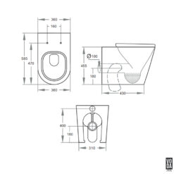 Alternative view of Arjun Rimless Wall Faced Pan Extra Height Glossy White