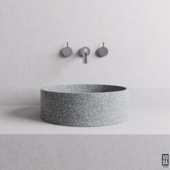 Bella Terrazzo Stone Above Counter Basin Grey