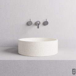 Bella Terrazzo Stone Above Counter Basin White