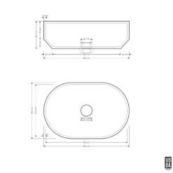 Alternative view of Eden Small Oval Terrazzo Stone Above Counter Basin Black