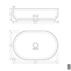 Alternative view of Eden Oval Terrazzo Stone Above Counter Basin Black
