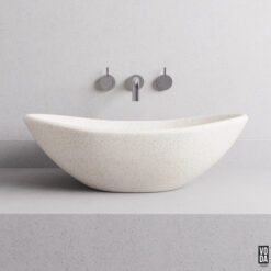 Esther Terrazzo Stone Above Counter Basin White