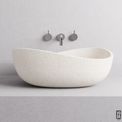 Jordan Terrazzo Stone Above Counter Basin White