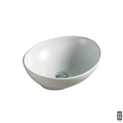 Birch 405mm Oval Ceramic Above Counter Basin Matte White