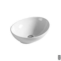 Birch 405mm Oval Ceramic Above Counter Basin Gloss White