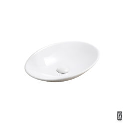 Cabrita 510mm Oval Ceramic Above Counter Basin Gloss White
