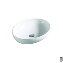 Carey 520mm Oval Ceramic Above Counter Basin Gloss White