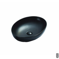 Carey 520mm Oval Ceramic Above Counter Basin Matte Black