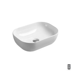 Ellips 465mm Round Rectangular Ceramic Above Counter Basin Gloss White
