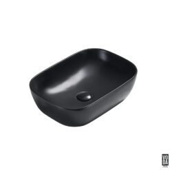 Ellips 465mm Round Rectangular Ceramic Above Counter Basin Matte Black