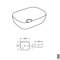 Alternative view of Ellips 465mm Round Rectangular Ceramic Above Counter Basin Gloss White