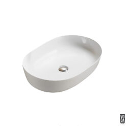 Ellips 490mm Pill Ceramic Above Counter Basin Matte White